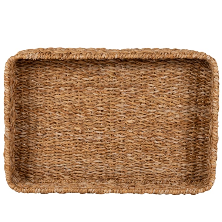 Olly & Rose XL Seegras Tablett 58cm - Handgewebtes Serviertablett Für Couchtisch & Deko