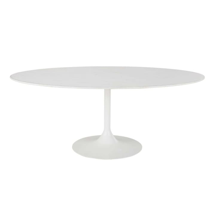 Tavolo da pranzo ovale in marmo ricostituito bianco per 6/8 persone 120x200  cm Lippa