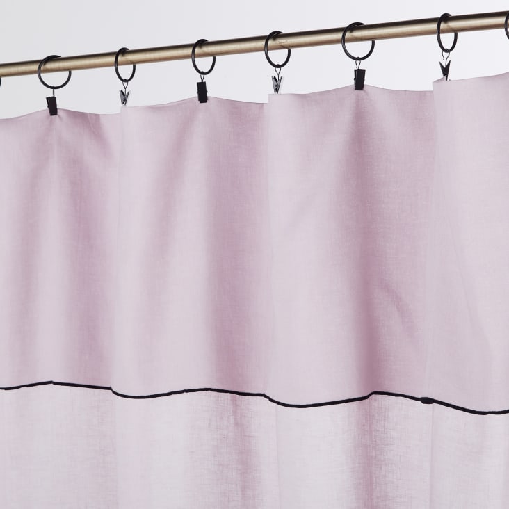 Tenda con occhielli a clip in lino lavato rosa lilla 130x300 cm al pezzo