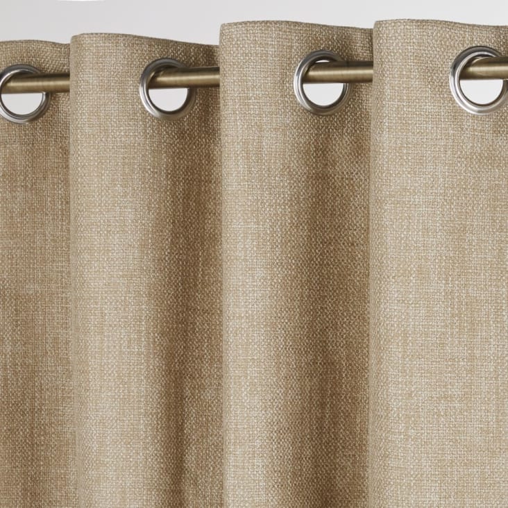Tende Oscuranti Con Occhielli Beige Misto Cotone - Stile Lino, 117x183 Cm, Per Interni Eleganti - Foto 5