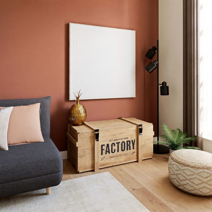 Truhe aus Mangoholz und schwarzem Metall FACTORY | Maisons du Monde