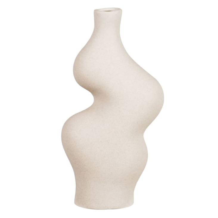 Bloomingville Odina Vase Rot – Handbemaltes Steingut, 11x15x16 Cm, Skandinavisches Design