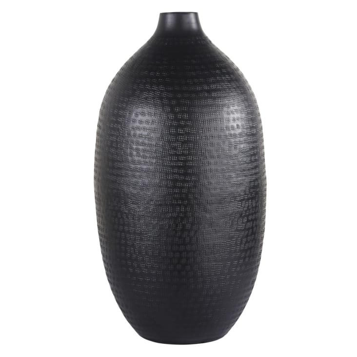 Vaso in alluminio nero opaco alt. 49 cm
