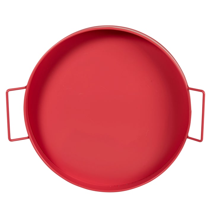 Vassoio Rotondo In Metallo Zinco Grigio - Sottovaso Per Piante O Portacandele Rustico