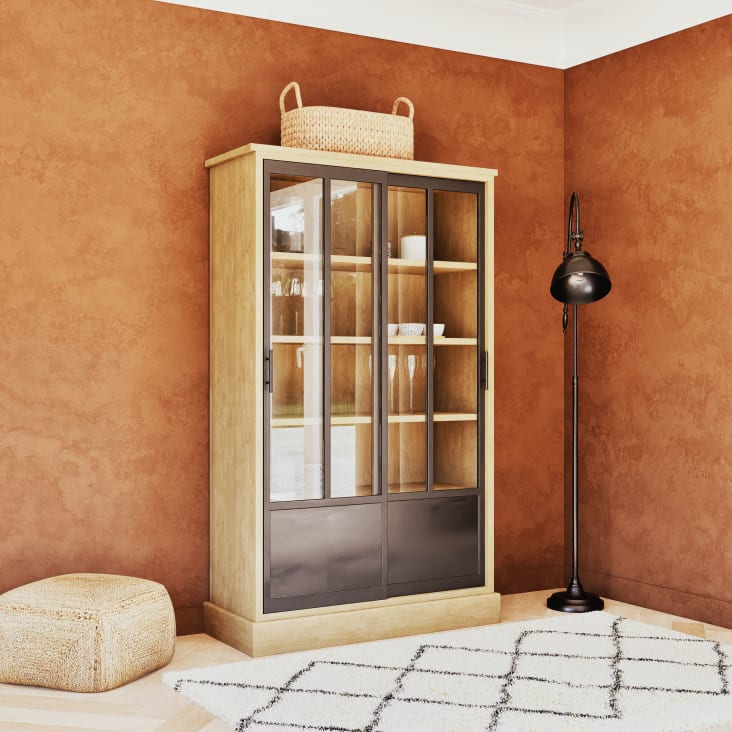 CARO-Möbel Dressoir Rural in Mexico-stijl, wit gelakt, massief grenen met 3 laden en 3 deuren
