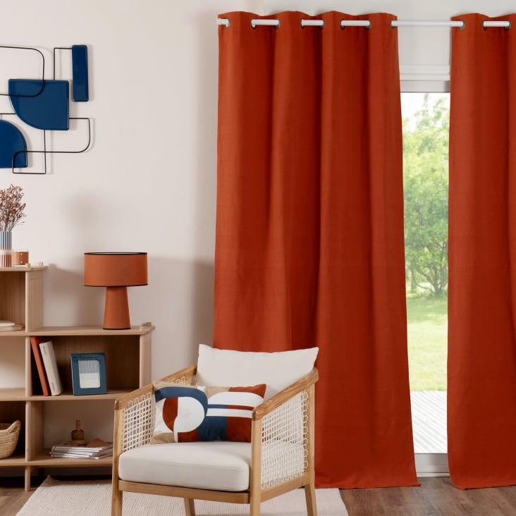 Fusion Home Furnishings Vorhänge Mit Ösen – 100% Baumwolle, Bunt, 117 X 183 Cm