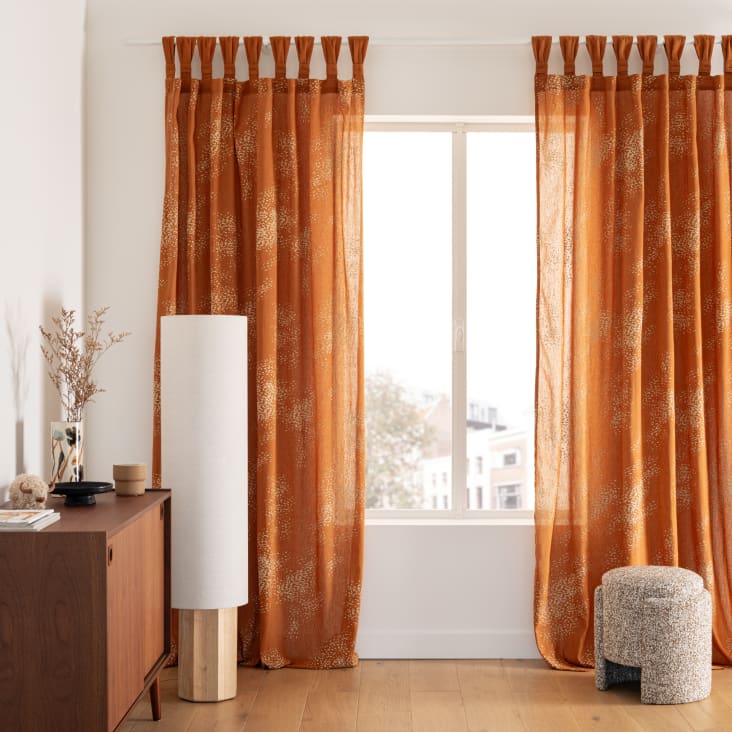 Gardinen Vorhangstoff Orange Vorhang Mit Schlaufen 140x250cm