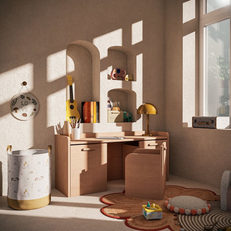 Bureau combiné enfant avec rangements - miniature 8