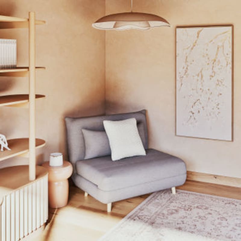 Canapé clic-clac 1 place gris clair - miniature 10