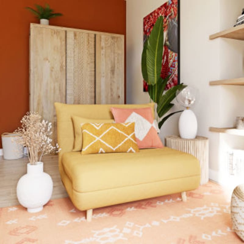 Canapé clic-clac 1 place jaune moutarde - miniature 14