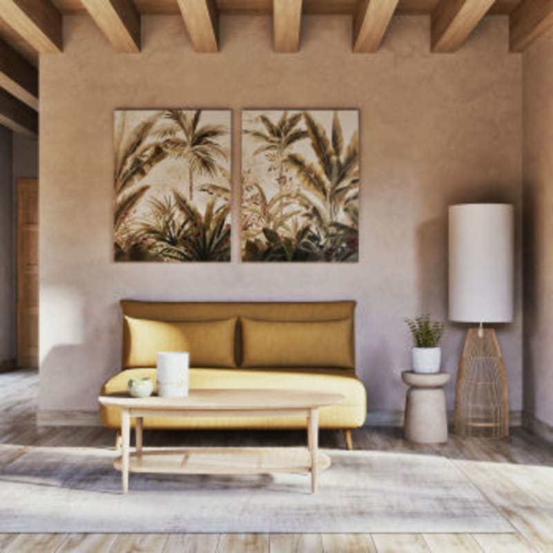 Canapé clic-clac 2 places jaune moutarde - miniature 13