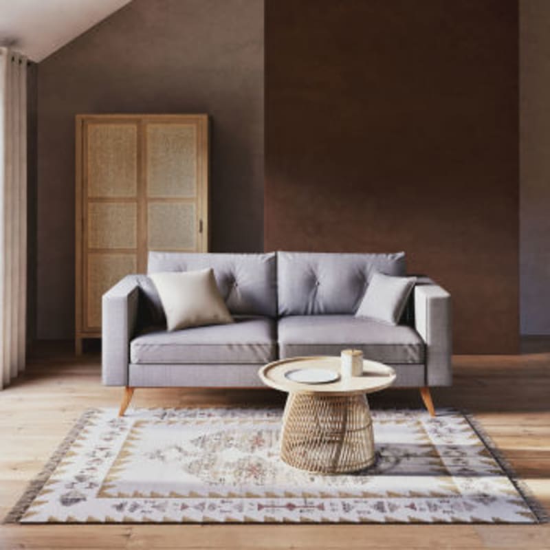 Canapé style scandinave 3 places gris clair - miniature 11