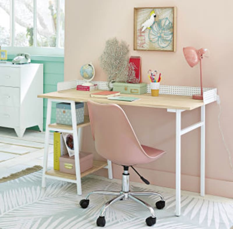 Chaise de bureau à roulettes rose - miniature 7