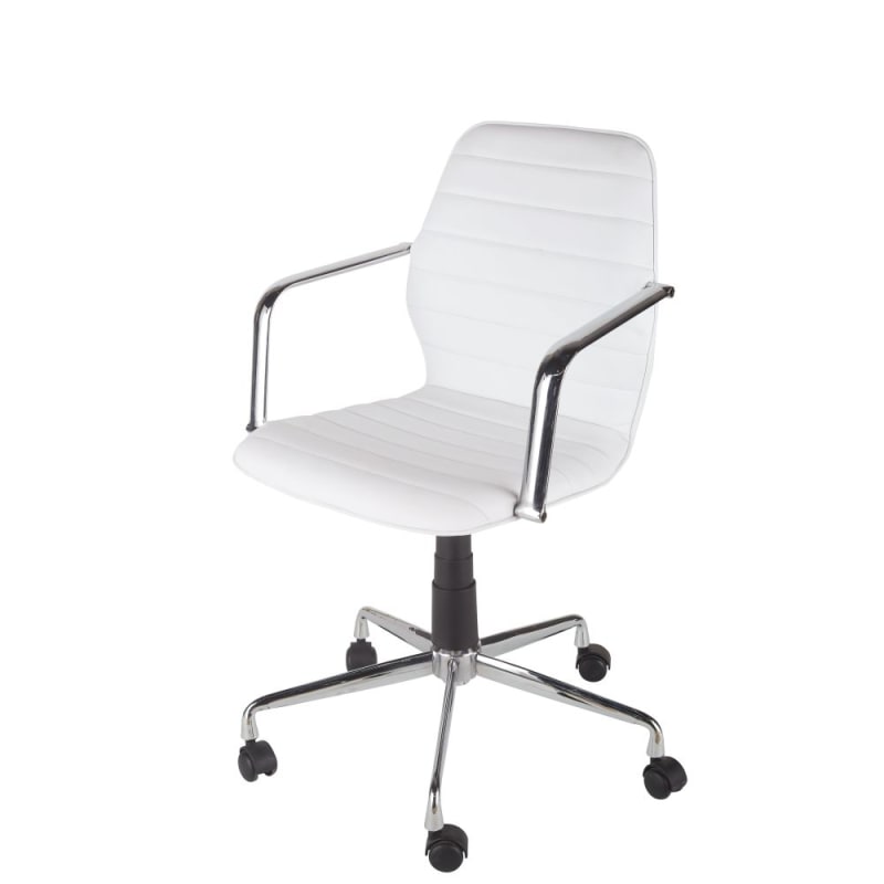 Chaise de bureau professionnelle en textile enduit blanc - miniature 11