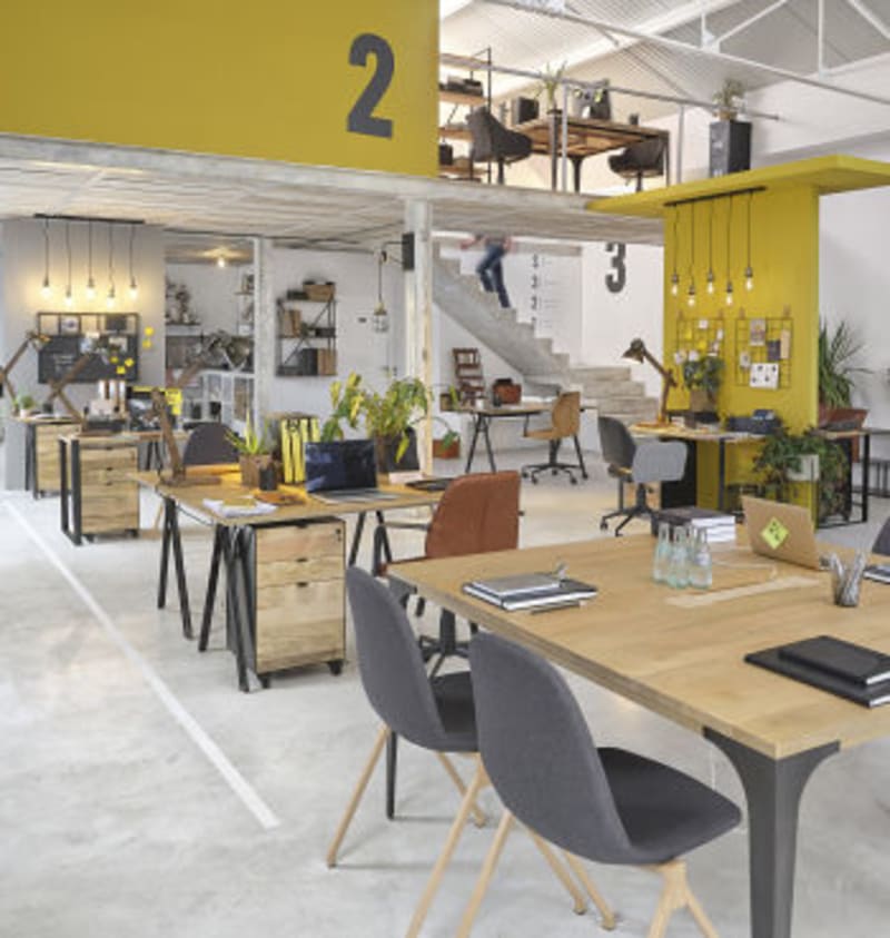 Chaise de bureau professionnelle en velours jaune moutarde - miniature 7