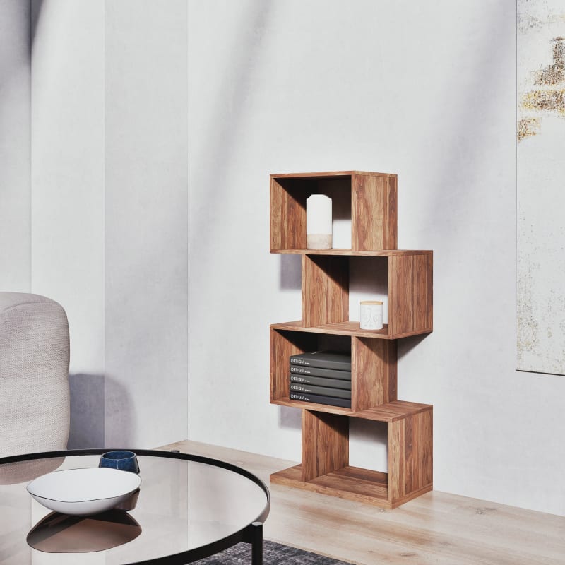 Étagère déstructurée 4 cases en sheesham massif L55 - miniature 6