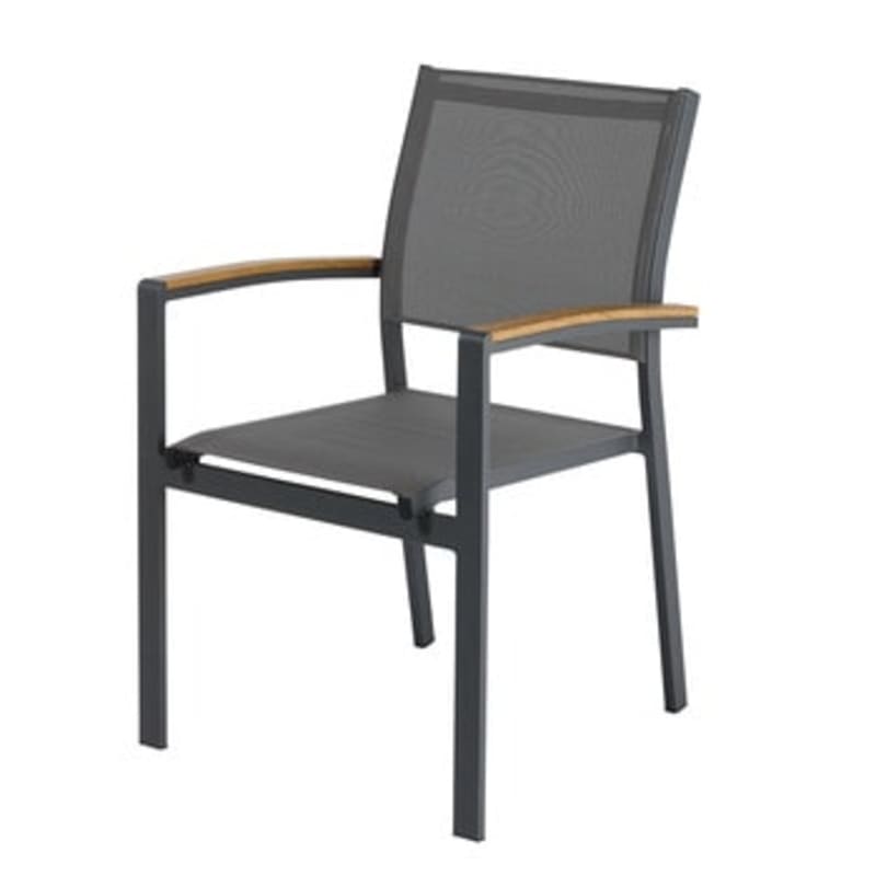 Fauteuil à dîner de jardin en aluminium gris anthracite - miniature 14