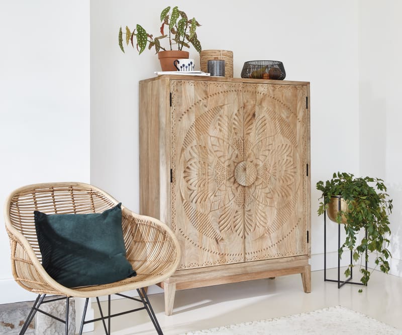 Fauteuil en rotin et acier noir - miniature 16