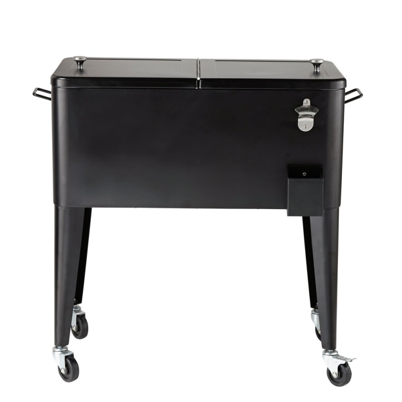 Kit glacière de jardin à roulettes en métal noir - miniature 11