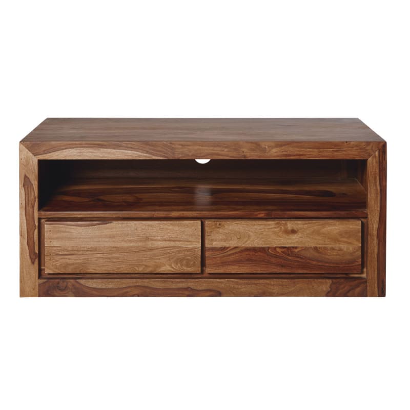 Meuble TV 2 tiroirs en sheesham massif - miniature 7