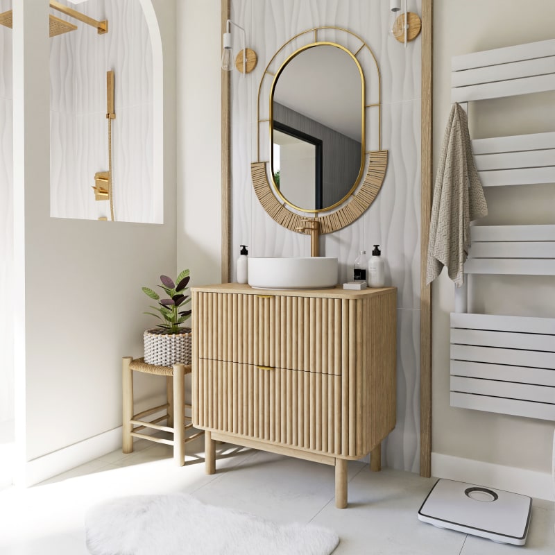 Meuble vasque de salle de bains 2 tiroirs - miniature 8