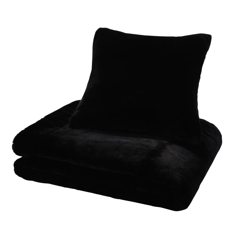 Plaid imitation fourrure noire 150x180 - miniature 14