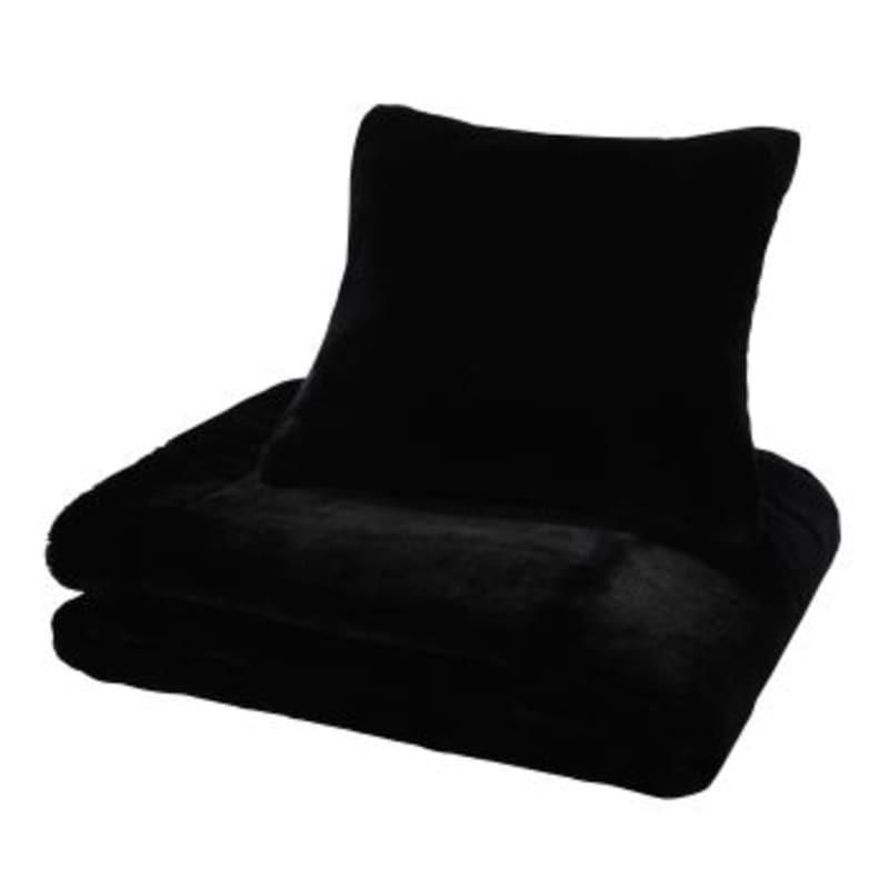 Plaid imitation fourrure noire 150x180 - miniature 12