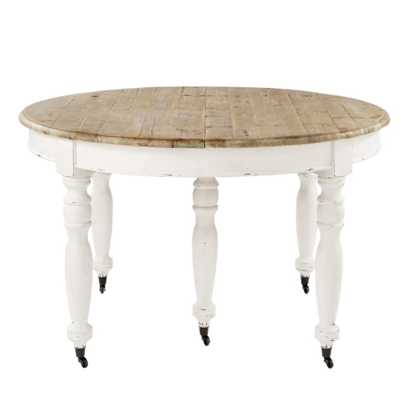 Table à manger extensible à roulettes en bois recyclé et bois de peuplier 6/14 personnes L125/325 - miniature 16