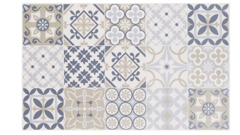 Tapis en vinyle motifs carreaux de ciment multicolores 50x80 - miniature 4