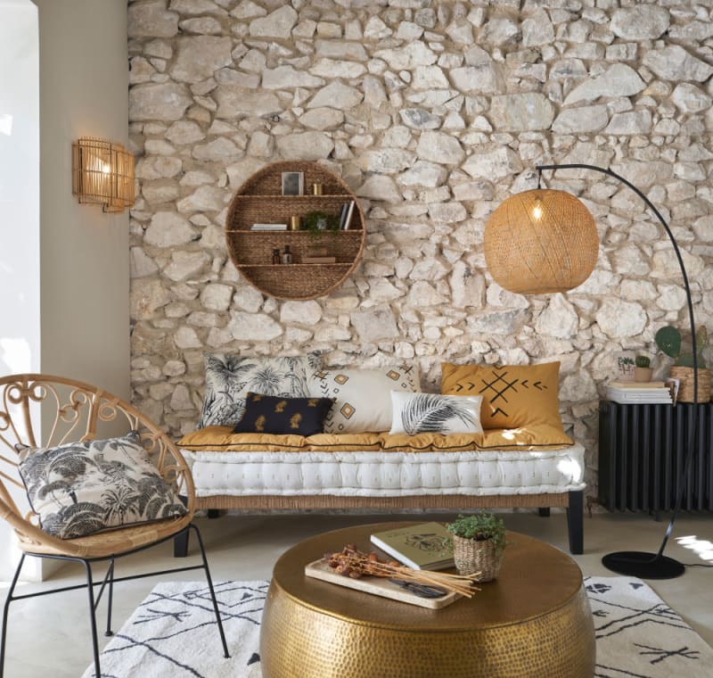 Tapis style berbère tufté écru motifs graphiques noirs 140x200 - miniature 17