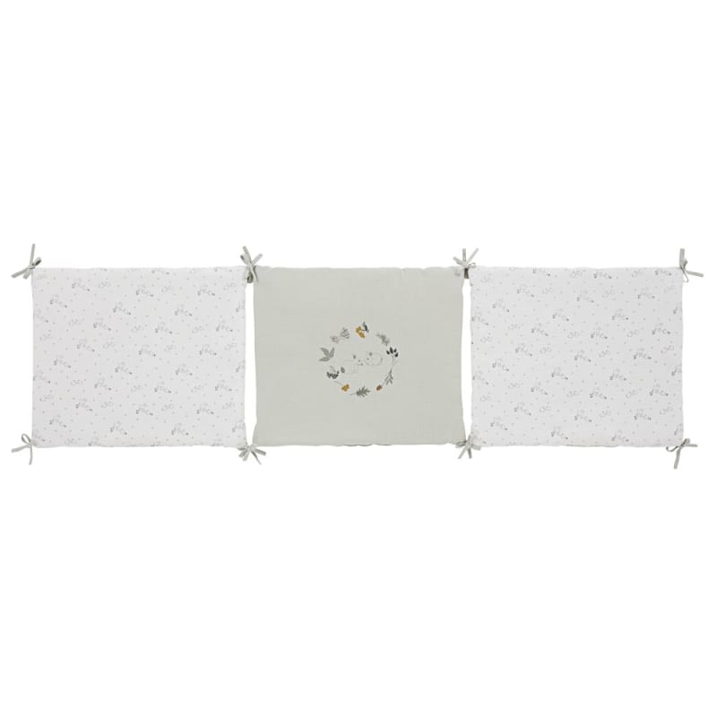 Tour de lit bébé en gaze de coton bio multicolore imprimé - miniature 5