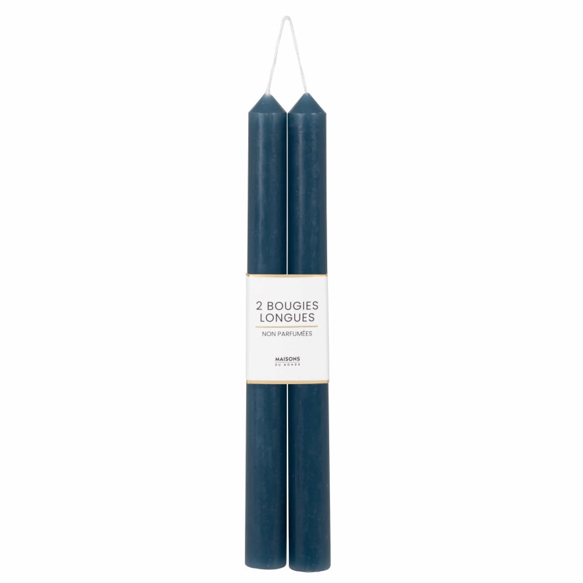 Candele In Stearina Color Blu Scuro – 4 Pezzi, 250x22 Mm, Bassa Fuliggine, Prodotte In Germania