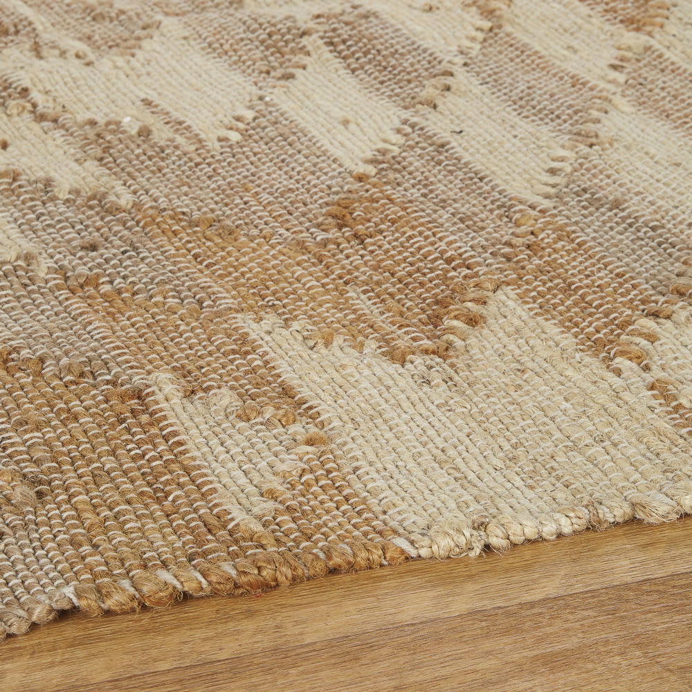 Alfombra de pasillo kilim tejido de yute y algodón beige, 80x300 JASMINA