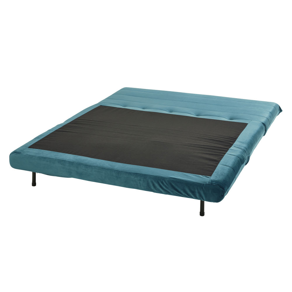 Nio - Banquette convertible en velours bleu petrole - 2 places - Vue supplémentaire 2