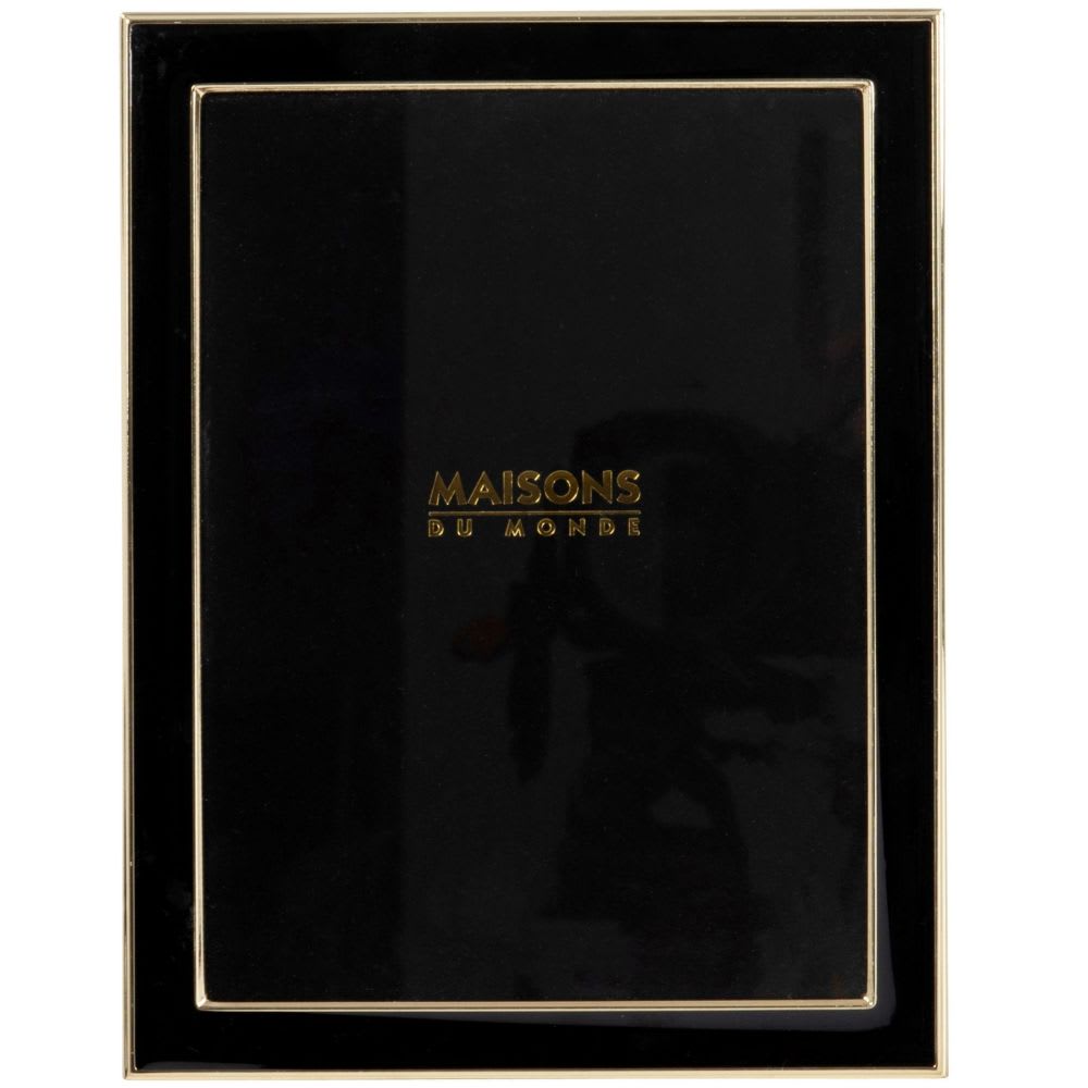 Cornice foto in metallo nero e dorato 15x20 cm REBECCA