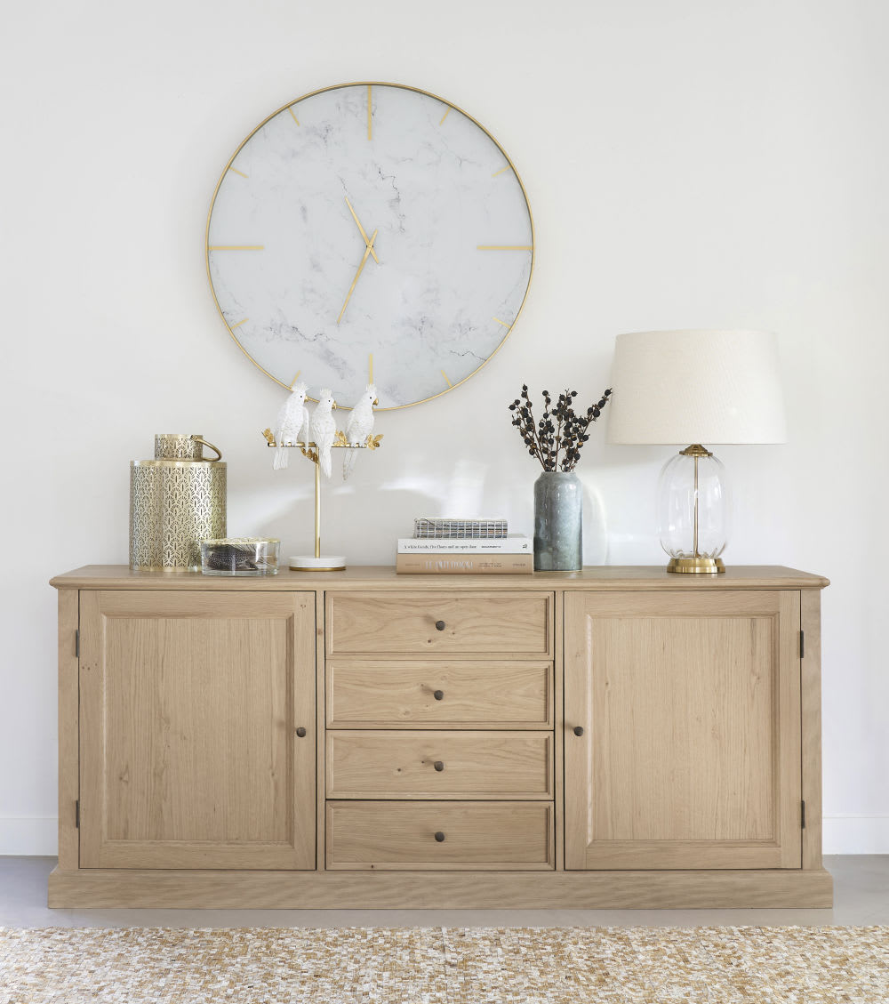 Credenza bassa a 2 ante e 4 cassetti Marceau