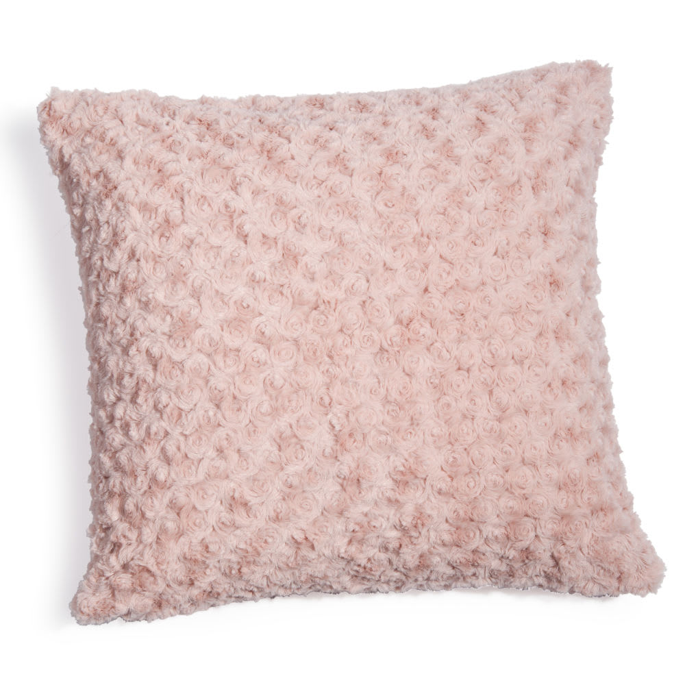 Cuscino rosa in simil pelliccia 45x45 cm