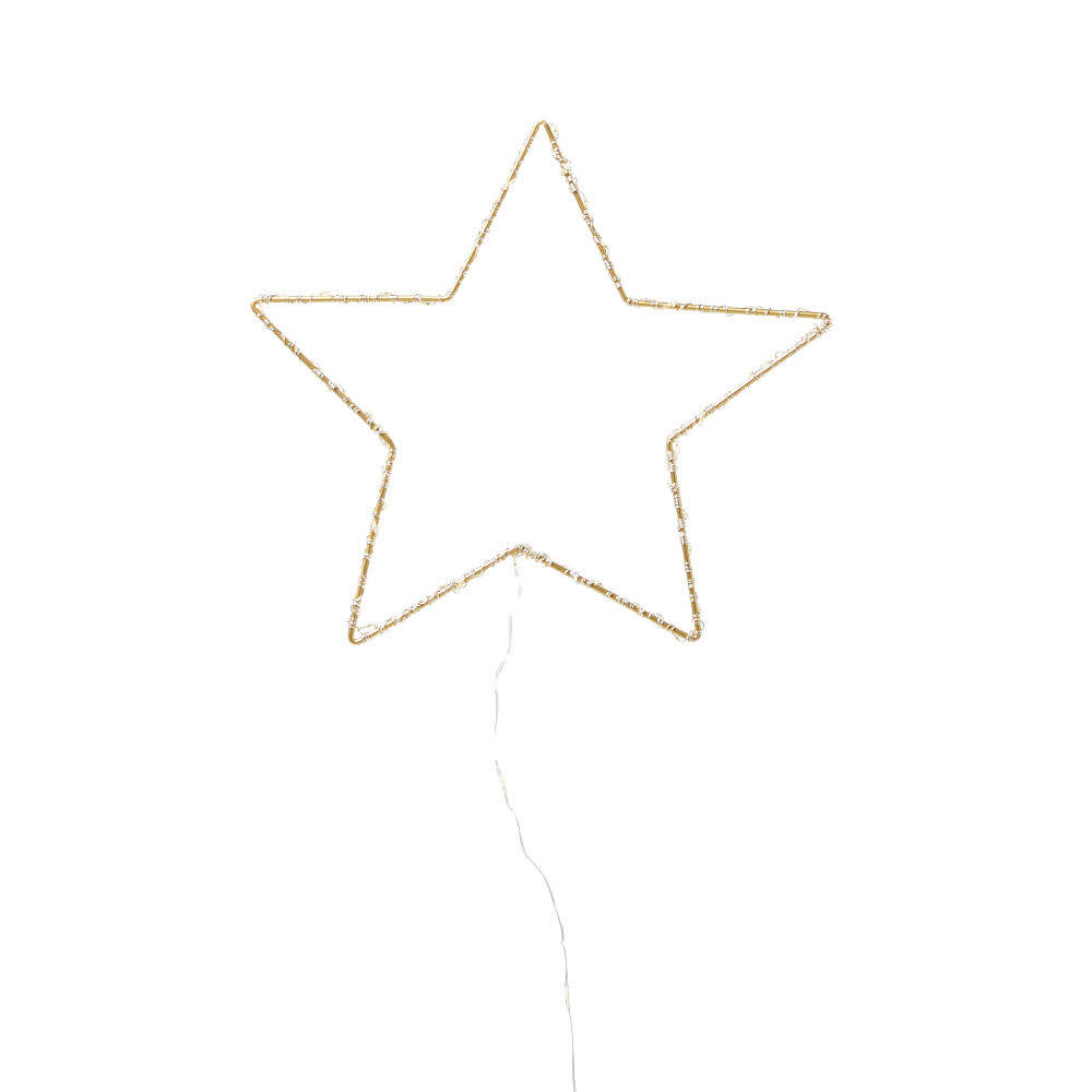 Déco lumineuse étoile en métal doré MILA