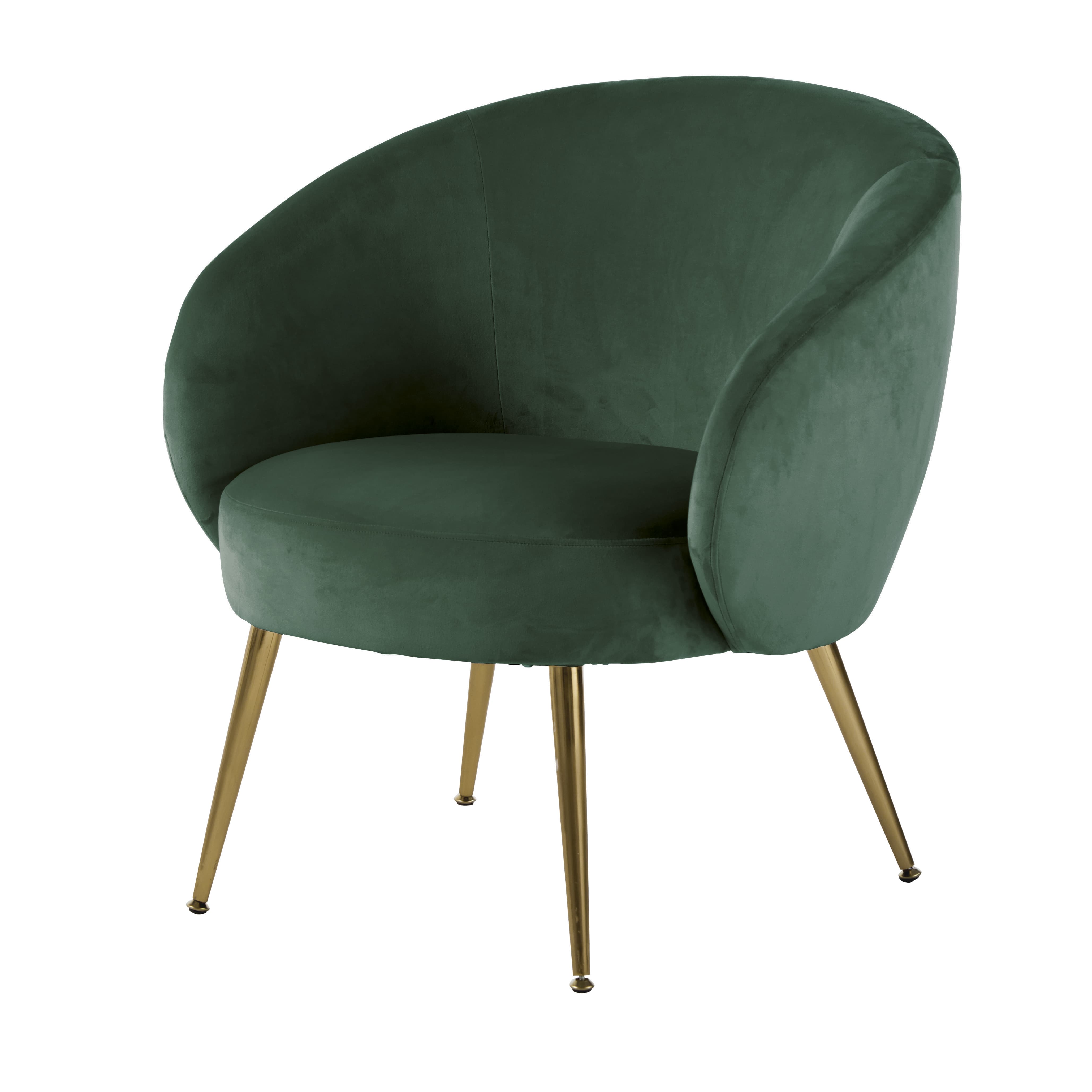 Fauteuil en velours vert forêt Bizou | Maisons du Monde