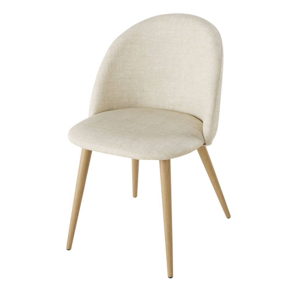 Prik Vijftig Maestro Gemêleerd beige vintage stoelen met metaal en eikenhouteffect voor  professioneel gebruik (x2) Mauricette BUSINESS | Maisons du Monde