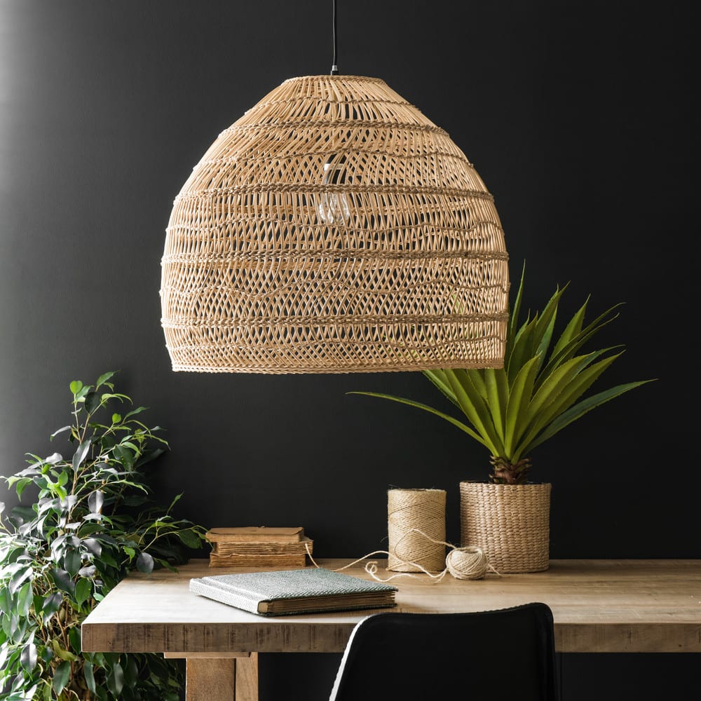 Lampada a sospensione in rattan intrecciato 60 cm Wild