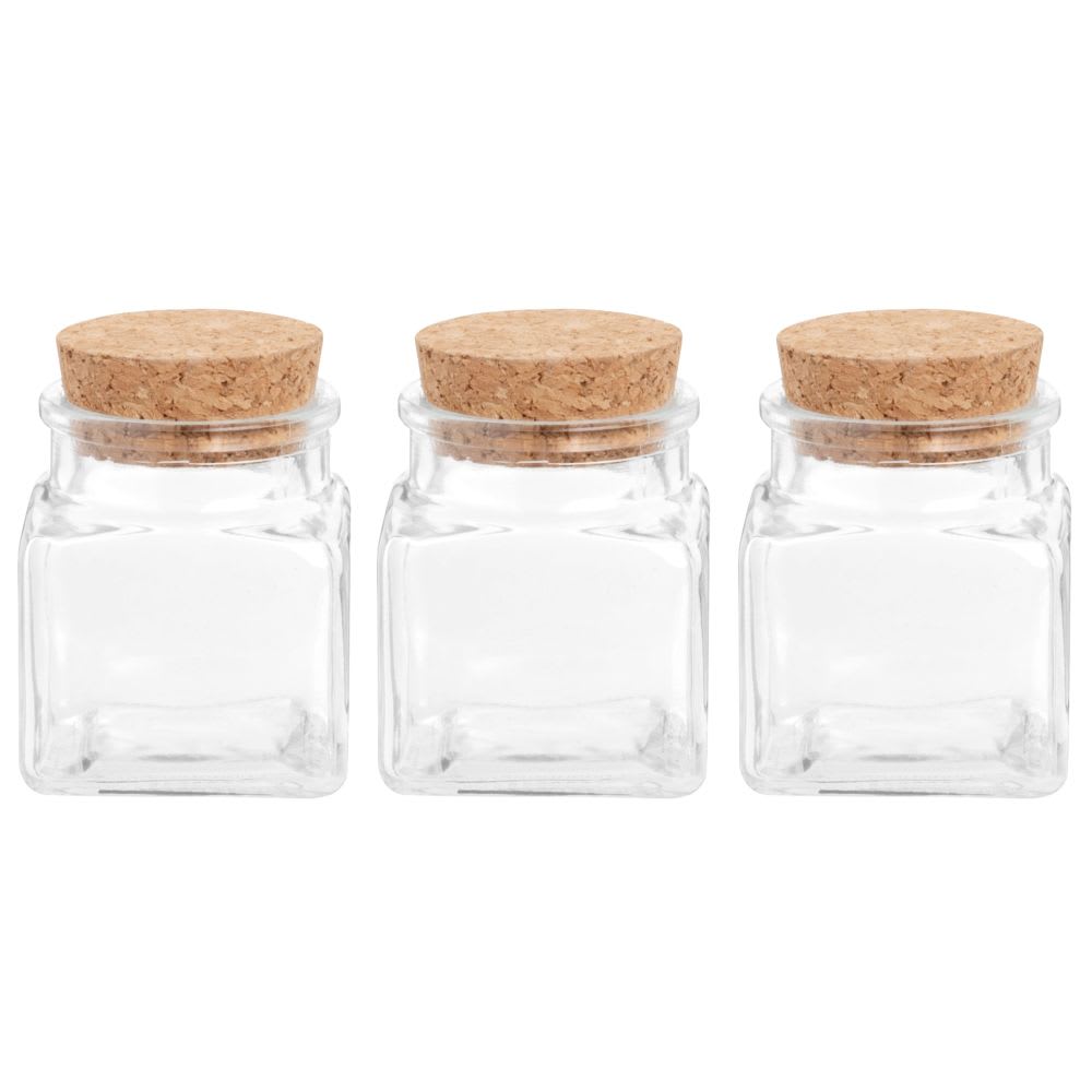 Mini barattoli in vetro con coperchio in sughero alt. 7 cm
