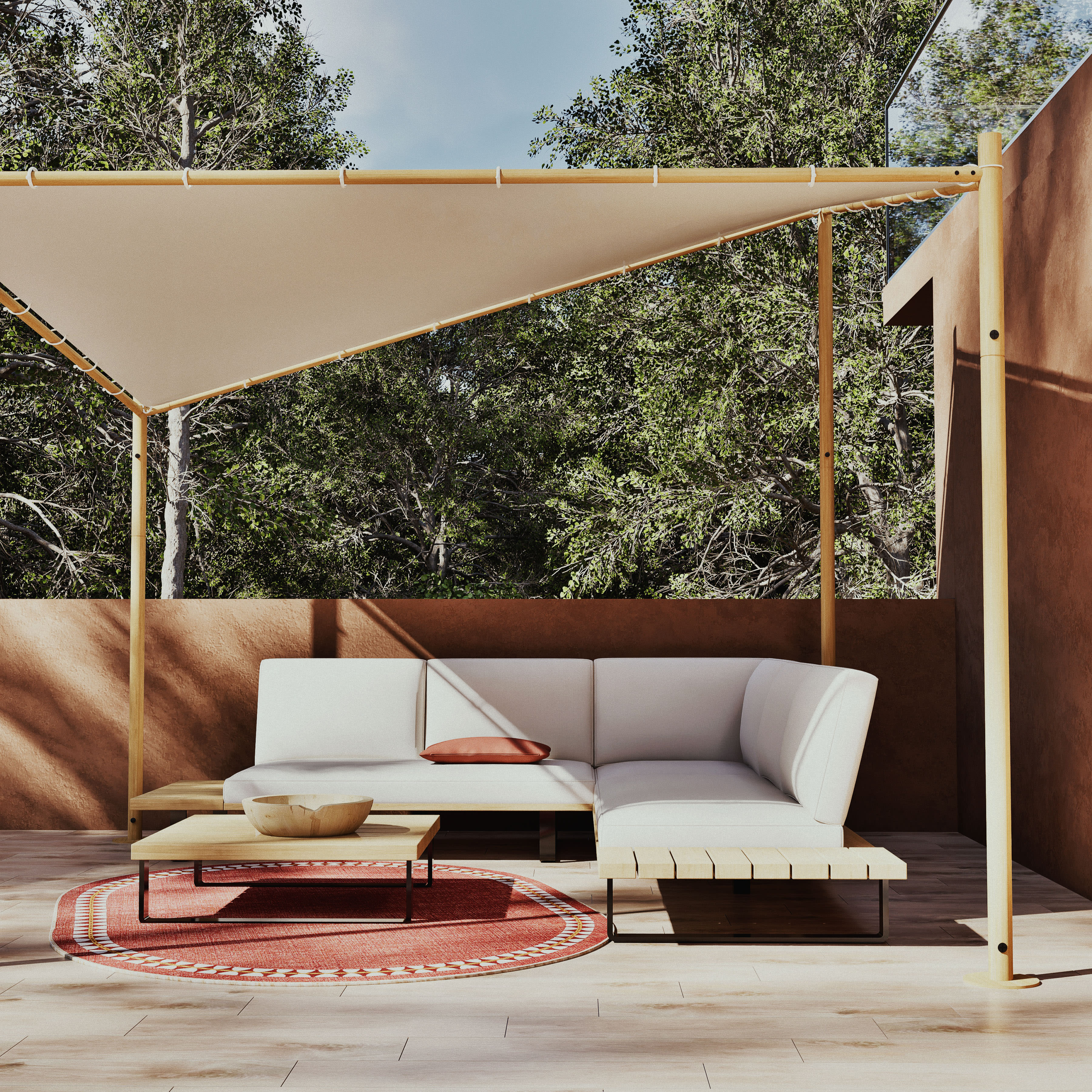 Salottino Da Giardino 2 Posti Con Tavolino - Poltrone E Cuscini, Bianco, Per Interno Ed Esterno - Foto 6