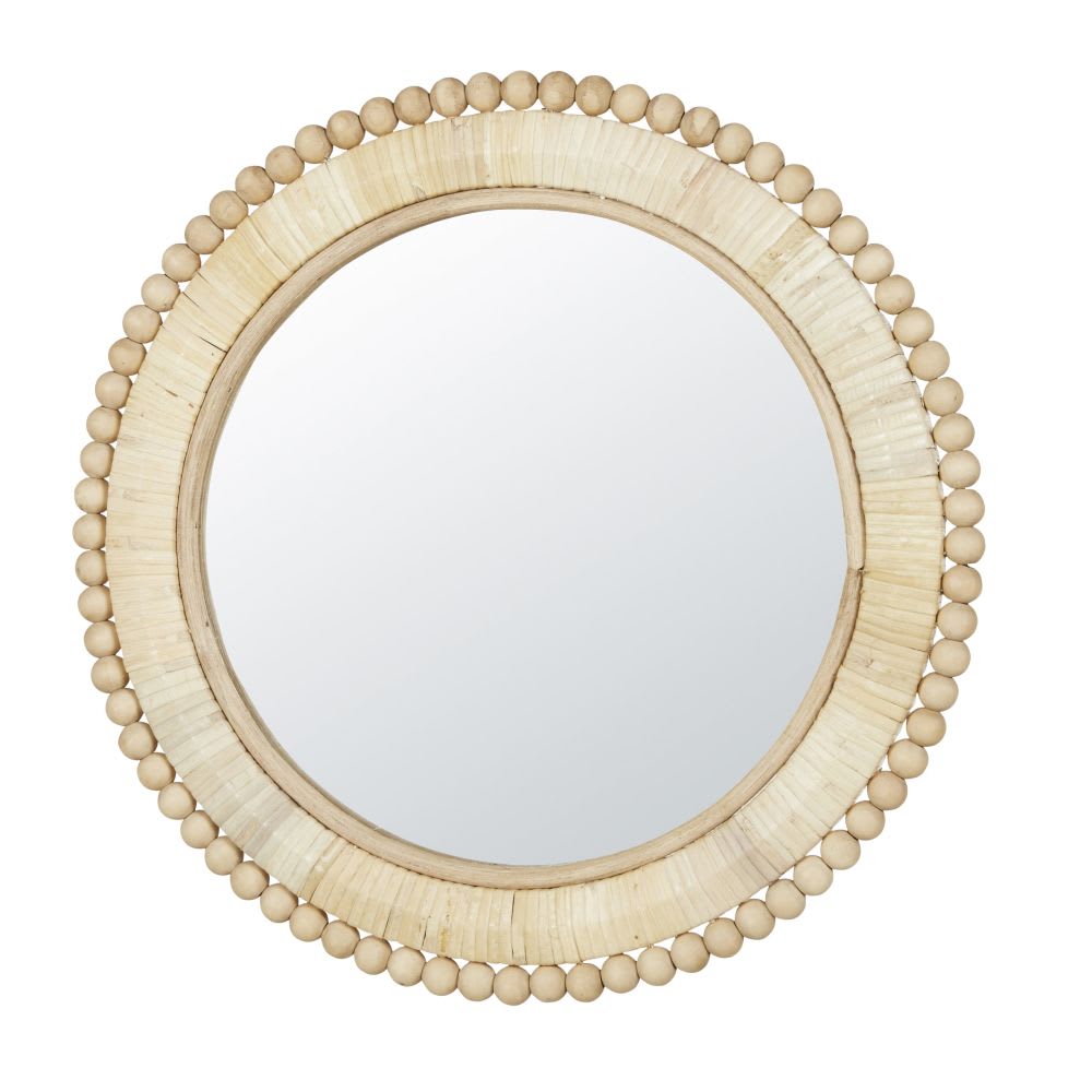 Specchio rotondo beige Ø 35 cm ANTWERP