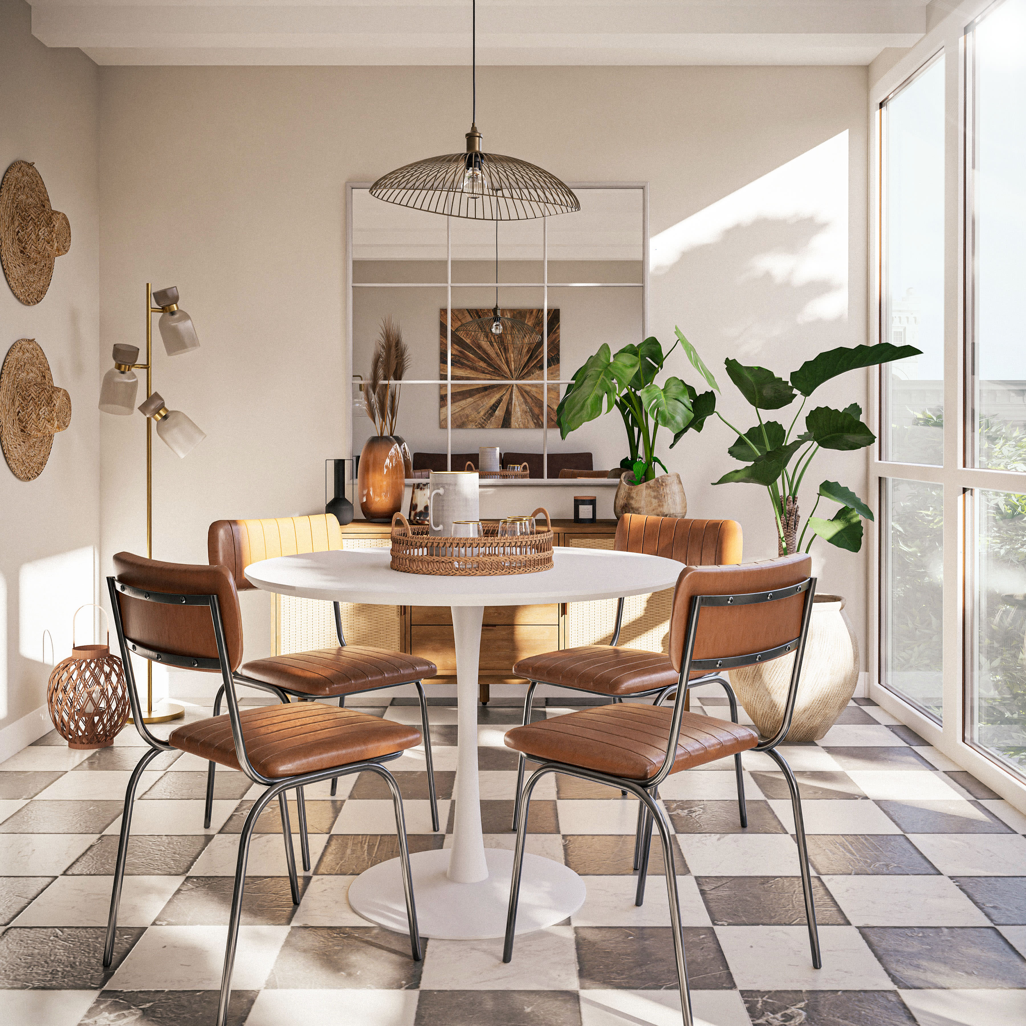 Tavolo Rotondo Da Pranzo - Legno Massello Bianco | Per Cucina O Soggiorno | Design Minimalista - Foto 10