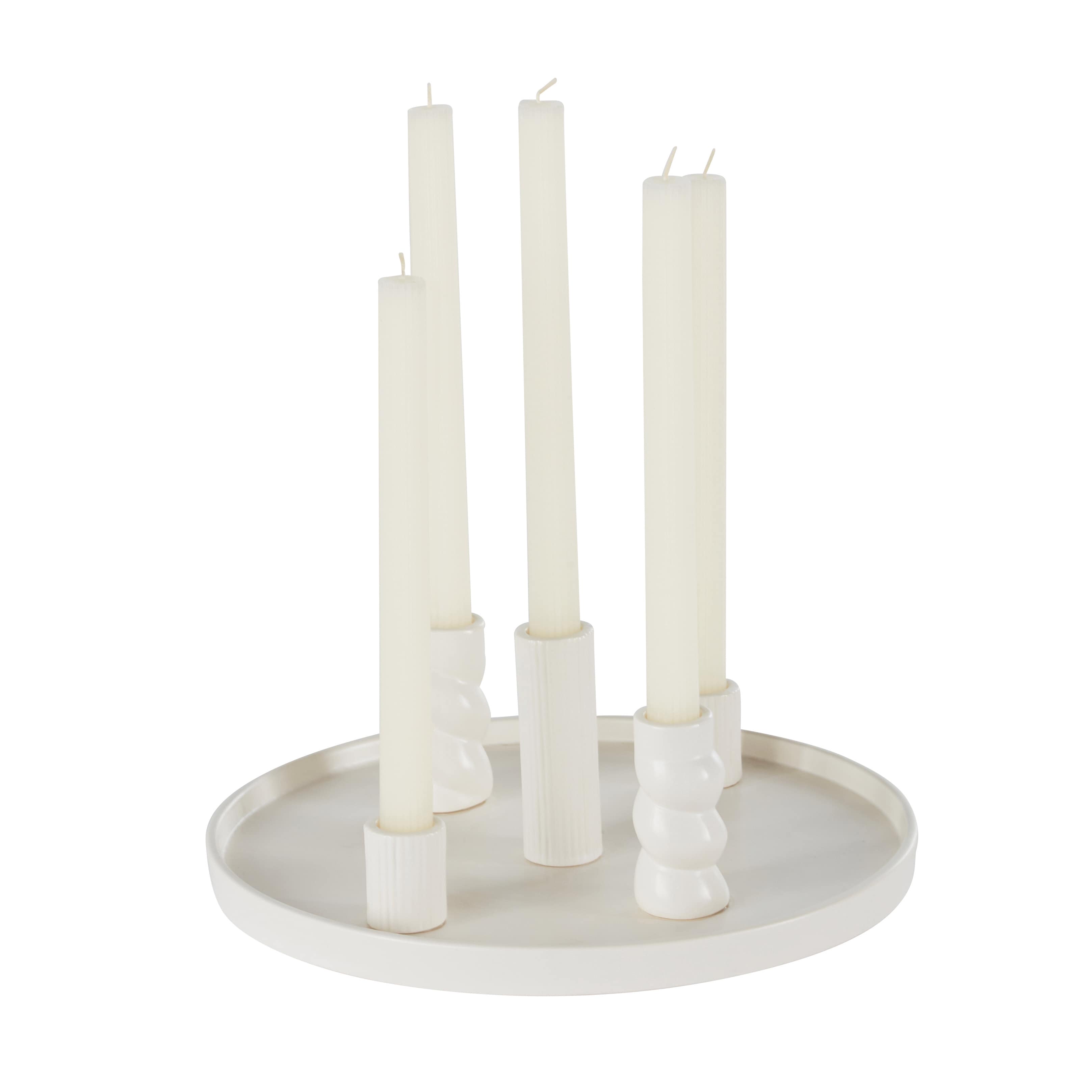 Vassoio per candele in metallo, Ø 30 cm, con 4 portacandele magnetici per  candele, colore: oro, vassoio decorativo con portacandele magnetiche