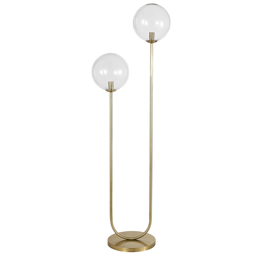 Verguld metalen lamp met amberkleurige bollen H161 | Maisons du Monde