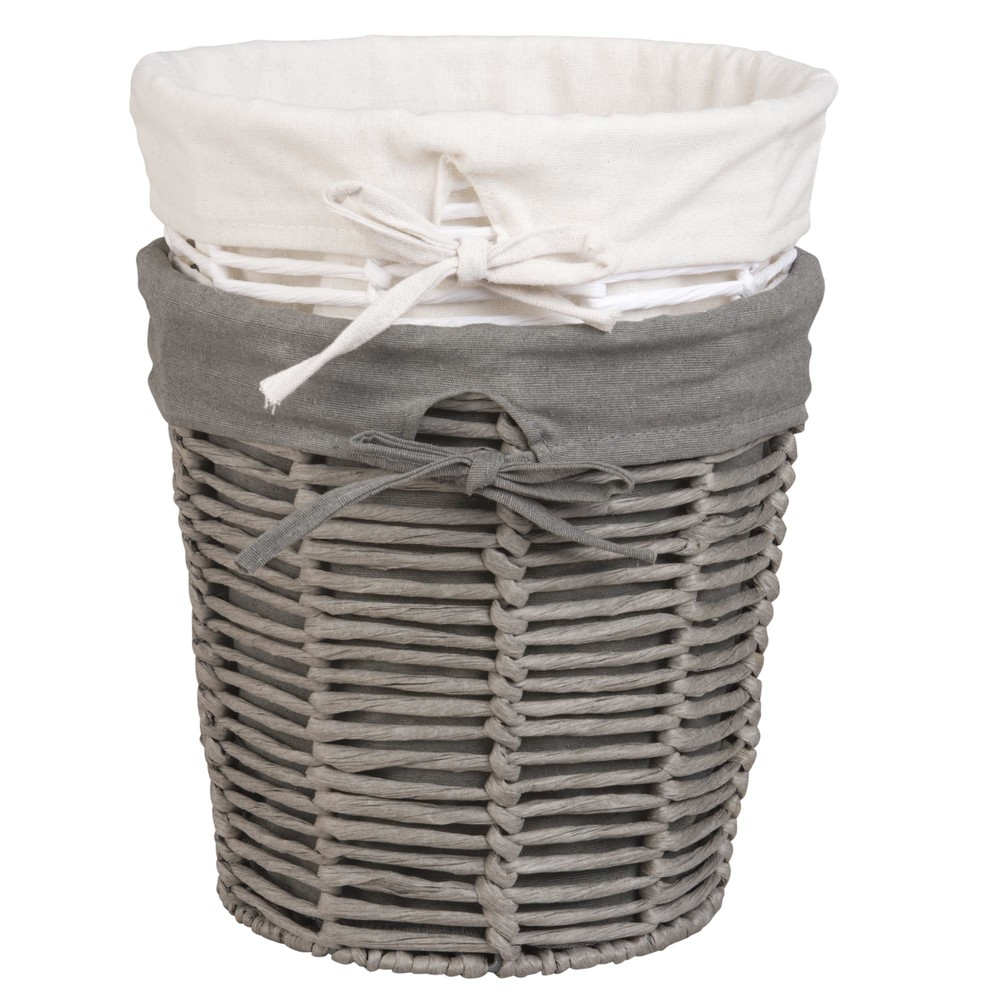 2 corbeilles en papier blanc et gris (photo) 2 corbeilles en papier blanc et gris