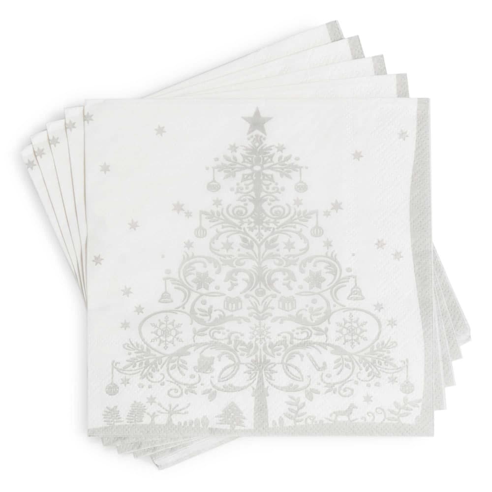 20 serviettes en papier imprimé argenté 20 serviettes en papier imprimé argenté
