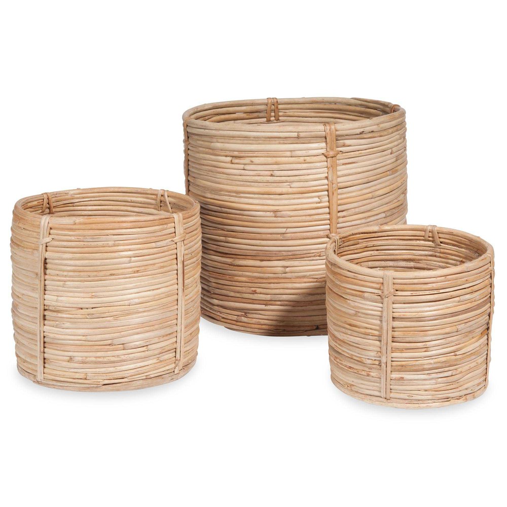 3 cache-pots en rotin 3 cache-pots en rotin